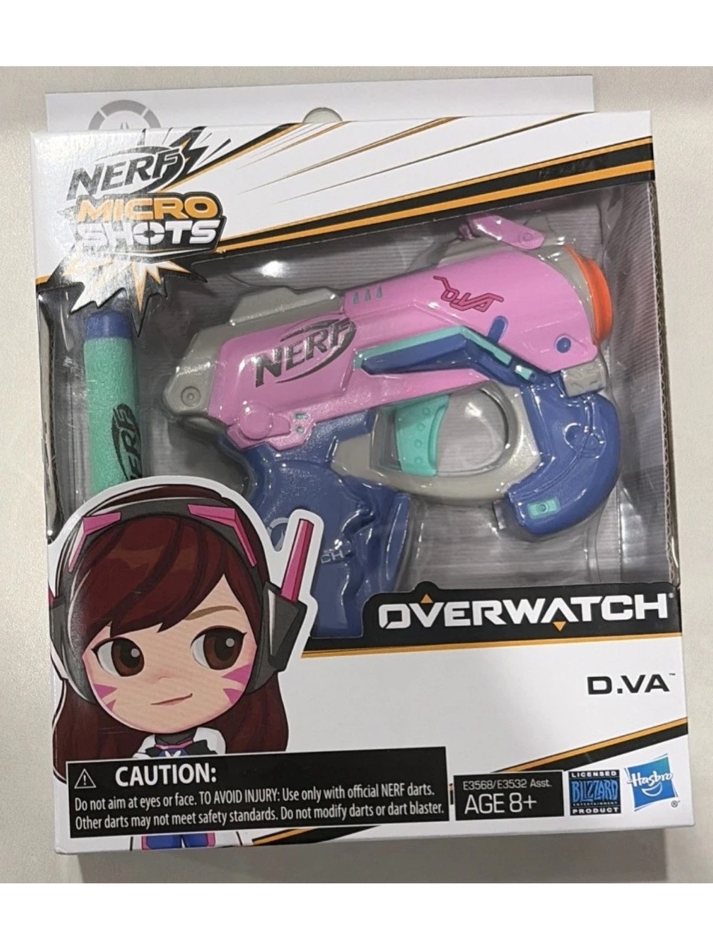 Nerf Micro Shots Overwatch D.Va Nerf Gun Blaster New Sealed Pink Blue